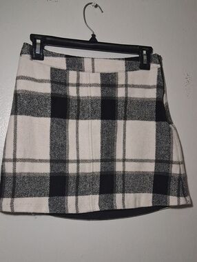 Lulu's Black and White Plaid Mini Skirt